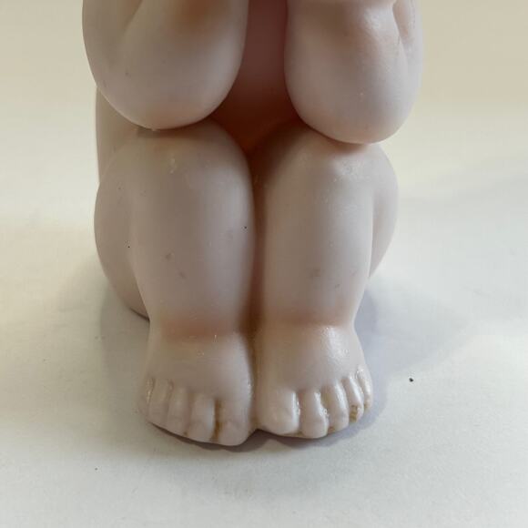 Vintage Norcrest Porcelain Bisque Kewpie Piano Baby Brown Eyes 5" Japan - Picture 5 of 10